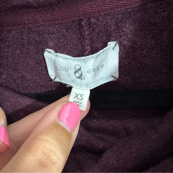 🍷 Lou & Grey Cowl Neck Tunic Sweater Dress XS Burgundy Wine ✨ - Picture 2 of 4